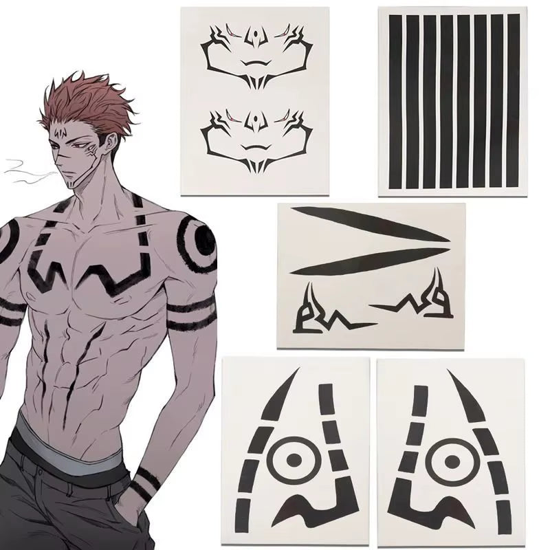 Ryomen Sukuna Cosplay Jujutsu Kaisen Anime Waterproof Tattoo Sticker