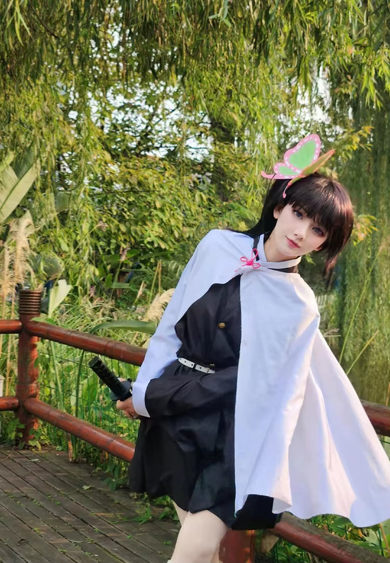 Kanao Tsuyuri Kanawo Cosplay Costume Anime Demon Slayer Unform Kimetsu No Yaiba Adult Kids Party Dress Wig Butterfly Outfit