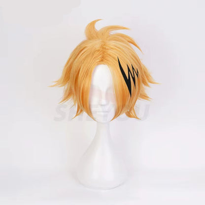 Anime Kaminari Denki Cosplay Wig Boku No Hero Academia Heat Resistant Hair Synthetic Cosplay Wigs + Wig Cap