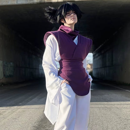 Jujutsu JJK Manga Anime Choso Cosplay Costume Purple Vest Neck Gaiter Belt White Elastic Pants Top Gift