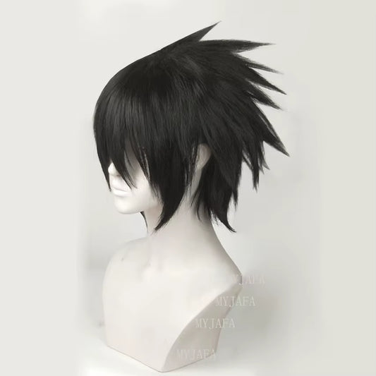 High Quality Sasuke Uchiha Cosplay Wig Short Black Heat Resistant Synthetic Hair Anime Cosplay Wigs + Wig Cap