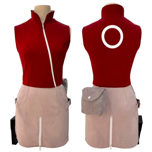 Haruno Sakura Cosplay Naruto Anime Costume 