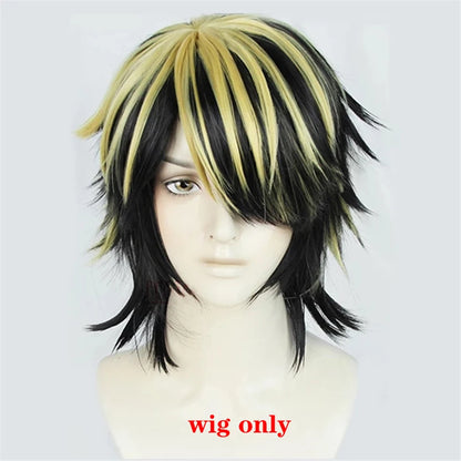 Hanemiya Kazutora Cosplay Tokyo Revengers Anime Wig + Earring w/ Tattoo