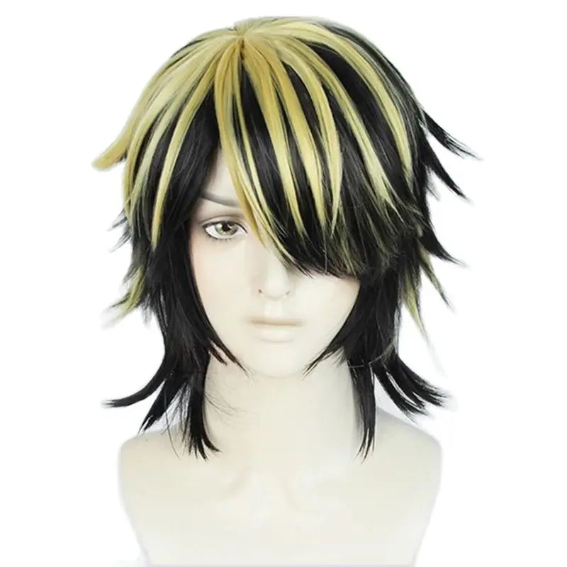 Hanemiya Kazutora Cosplay Tokyo Revengers Anime Wig + Earring w/ Tattoo