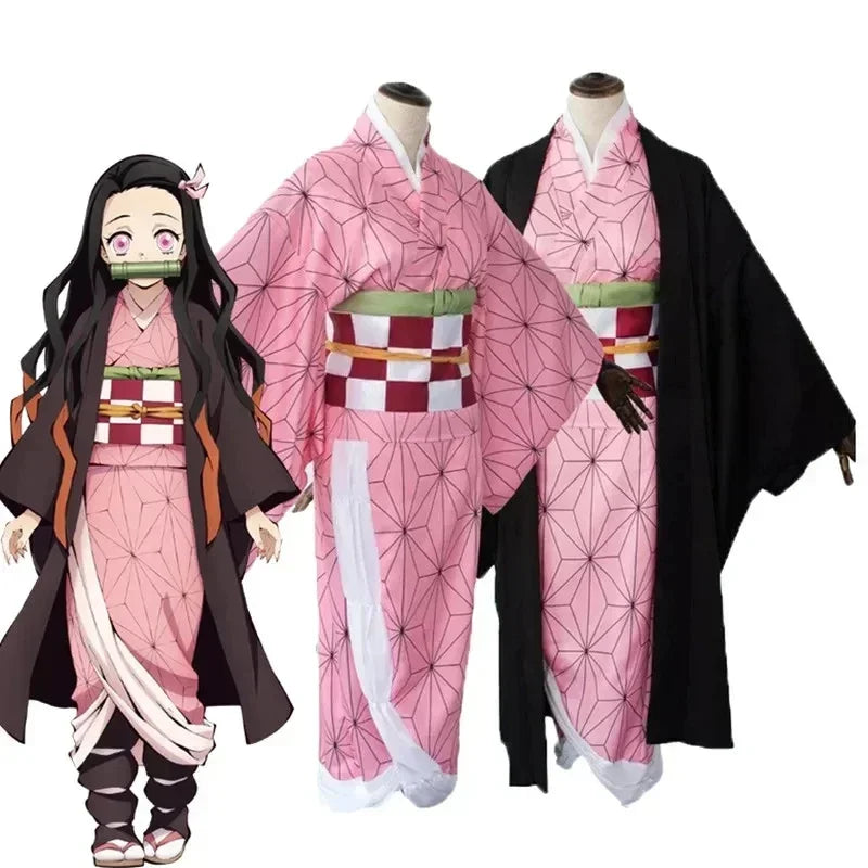 Nezuko Cosplay Demon Slayer Anime Costume + Wig