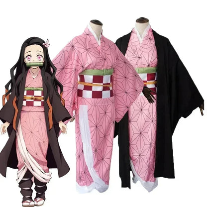 Nezuko Cosplay Demon Slayer Anime Costume + Wig