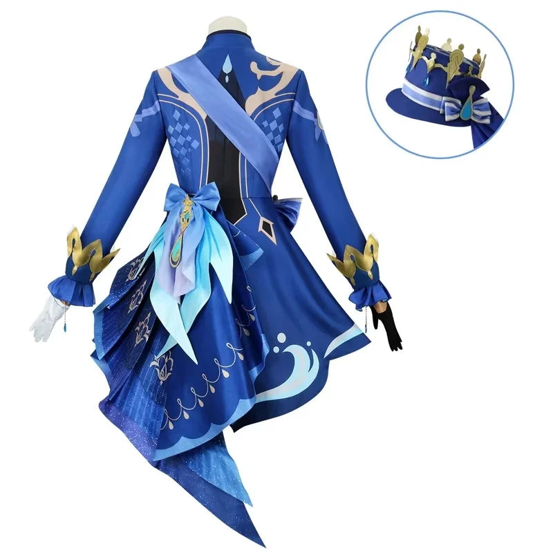 Furina Cosplay Genshin Impact Game Costume + Wig 