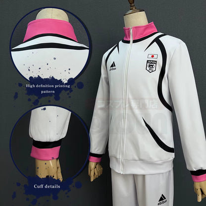 Blue Lock Anime U20 Sae Itoshi Shidou Ryusei Aiku Cosplay Costume Full-Zip Tracksuit Sweatshirt Sportswear Hoodie Pants