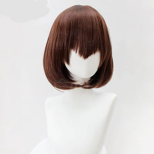 Game Chara Cosplay Wig Frisk Short Brown Bob Heat Resistant Synthetic Hair Anime Cosplay Wigs + Wig Cap